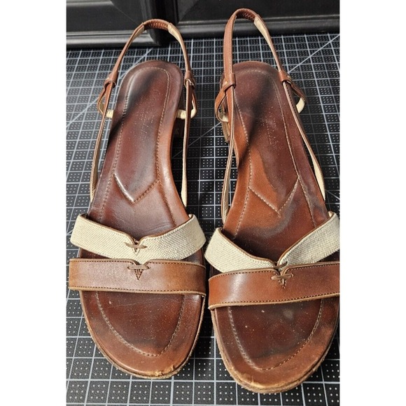 Cole Hann vintage ARIES‎ woman sz 10AA Block Heel slingback leather upper - Picture 1 of 11